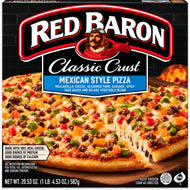 12” Red Baron, Mexican Style Pizza. Seasoned Pork, Sausage, Spicy Taco Sauce & Vegetables.