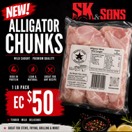 Alligator Chunk Meat 1lbs package