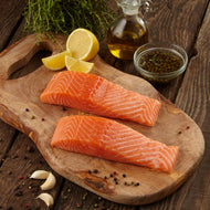 Salmon portions; skin on 7oz
